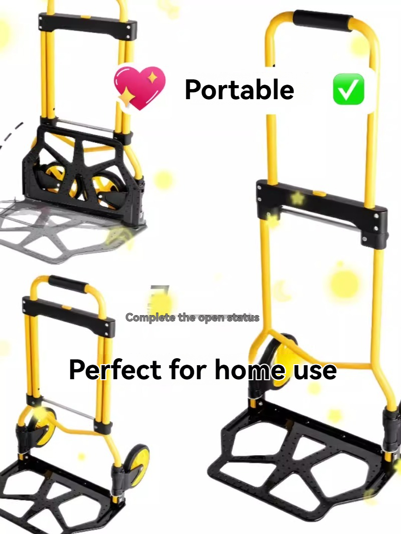Pull Cart Fold - 軽量折りたたみ式携帯ハンドプルカート、ショッピングや荷物運搬用の折りたたみ式ユーティリティワゴン