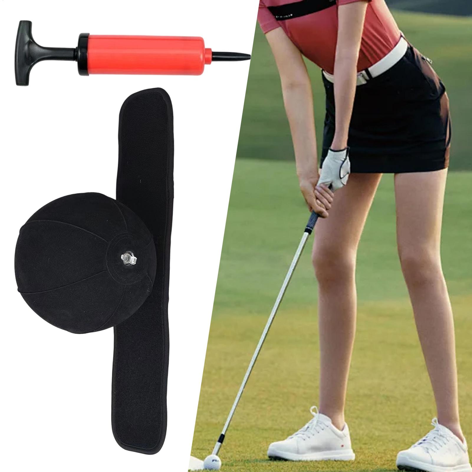 Training Aid Swing - インフレータブルボールゴルフスイングトレーナー、調節可能なアームバンドエイド、自宅の屋内および屋外スペースでのゴルフバッティングトレーニング用