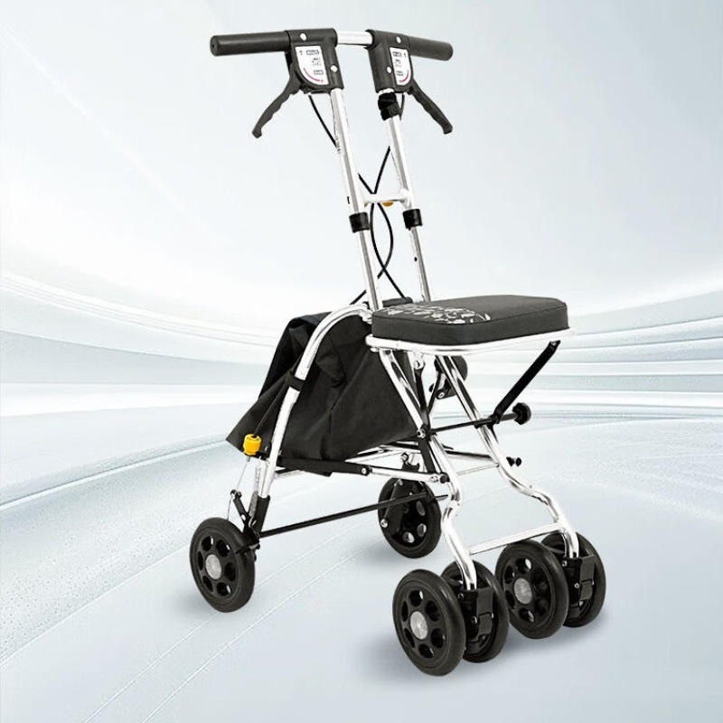 折りたたみ式歩行器（シート付き）、プルロッド式ブレーキ設計、 - Pull Cart Fold のレビューと価格