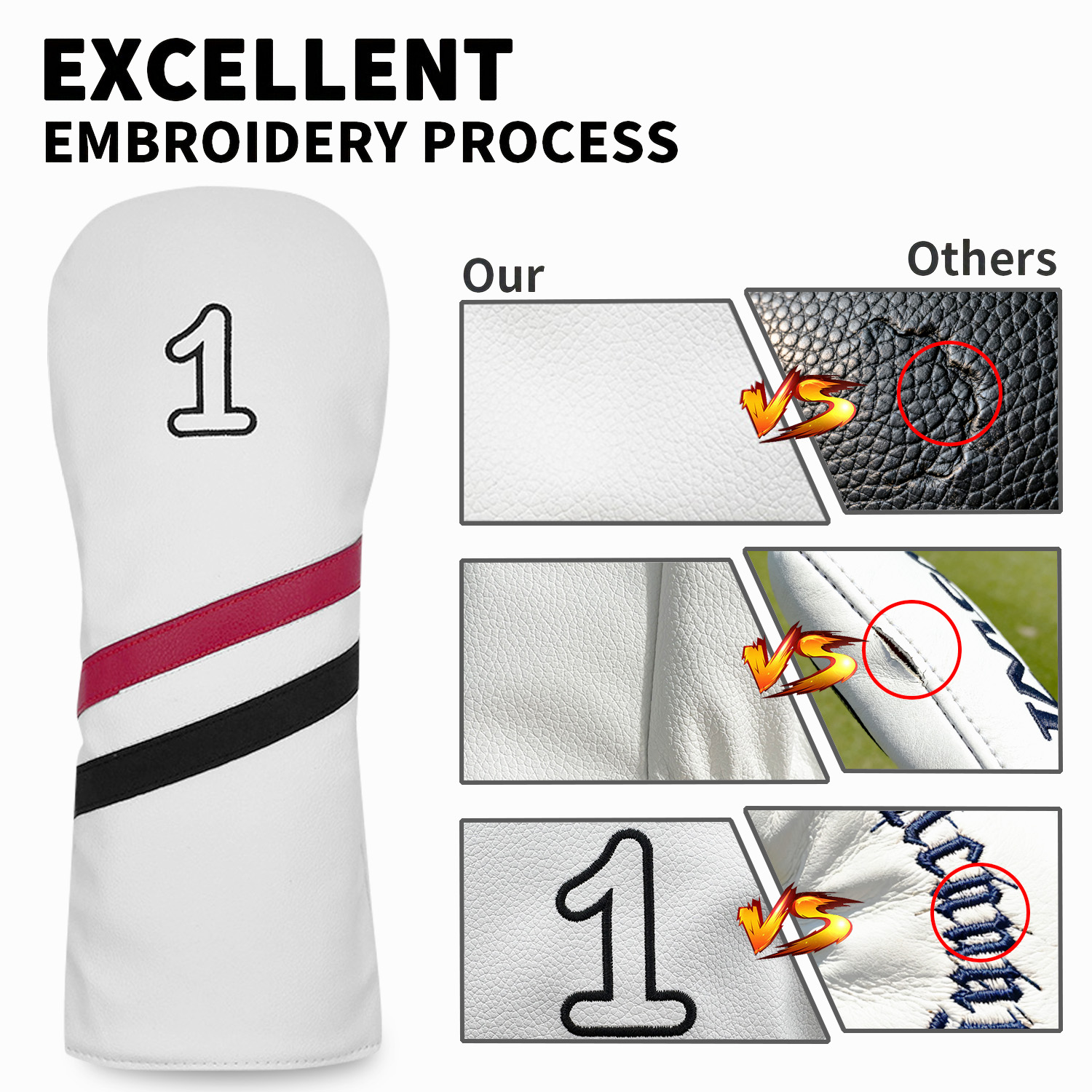 ゴルフクラブ # 1 # 3 # 5 # Uウッドヘッドカバ - Golf Equipment Organizer のレビューと価格