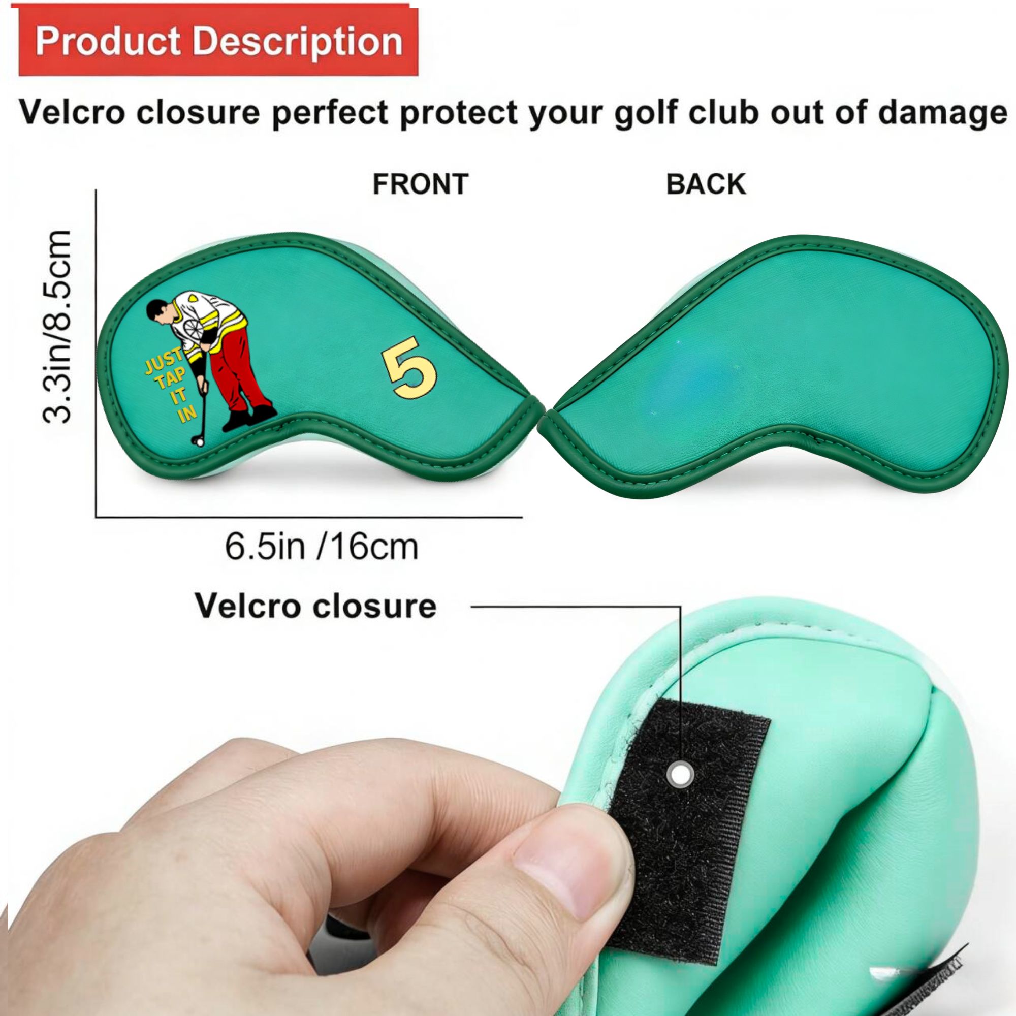 面白いカートンデザインのゴルフアイアンカバー9個、ゴルフクラ - Golf Equipment Organizer のレビューと価格